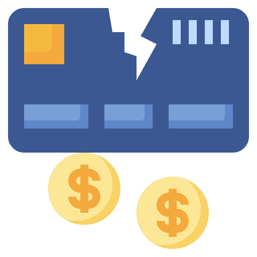 Card card debt break icon