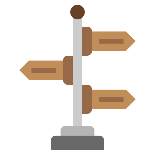 Road sign guidance directional road icon