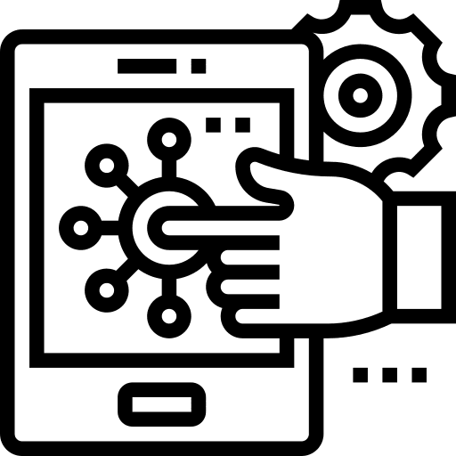 Interaction worker electronics communications icon Interaction worker electronics communications icon