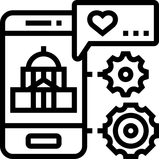 Smartphone governmental settings gear icon Smartphone governmental settings gear icon