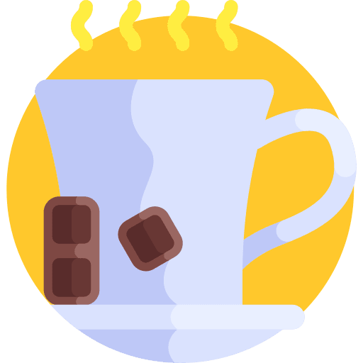 Hot chocolate cup chocolate bar saucer icon Hot chocolate cup chocolate bar saucer icon