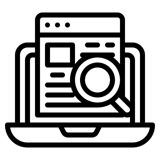 Search data research and development copywriting communications icon Search data research and development copywriting communications icon