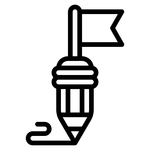 Mission milestone write copywriting icon Mission milestone write copywriting icon