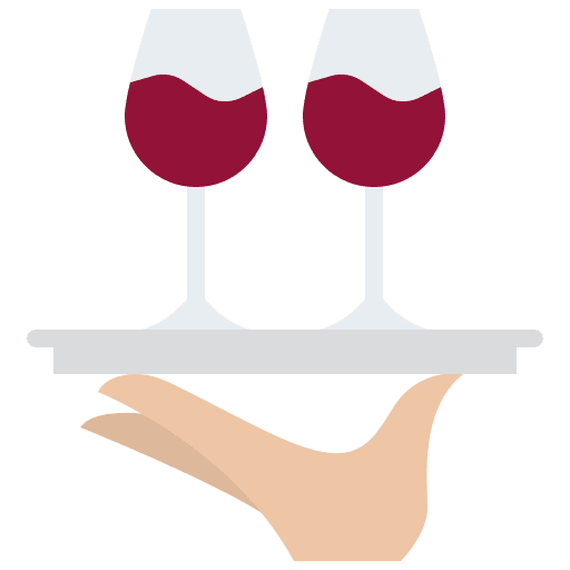 Serving wine glasses tray restaurant icon Serving wine glasses tray restaurant icon
