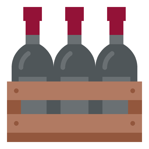 Wine bottles wooden box wine storage container icon