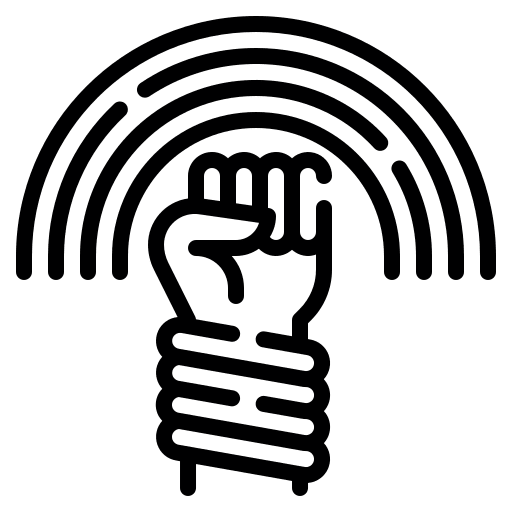 Protest empowerment fist hands and gestures icon