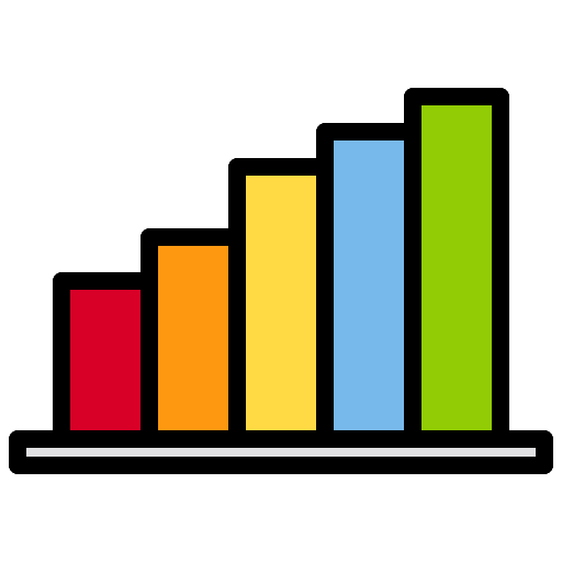 Bar chart stats graph infographics icon