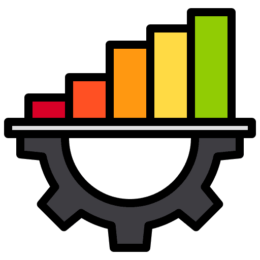 Graph gear graph business and finance icon