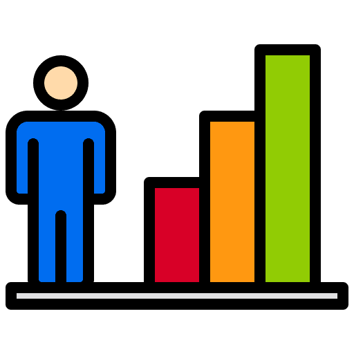 Growth presentation people infographic icon