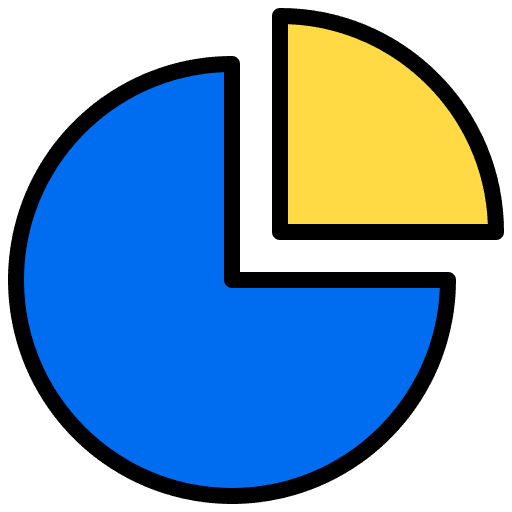 Pie chart statistics business and finance infographic icon
