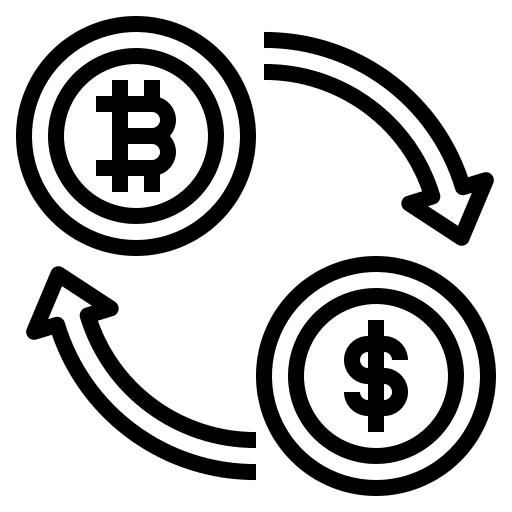 Currency exchange exchange bitcoin banking icon