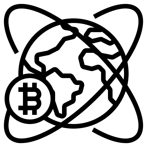 Global cryptocurrency business banking icon