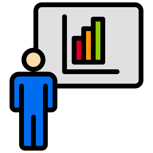 Presentation bar graph graphical presentation stand icon Presentation bar graph graphical presentation stand icon