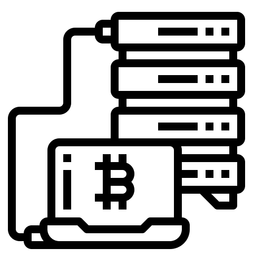 Big data cryptocurrency server business and finance icon Big data cryptocurrency server business and finance icon