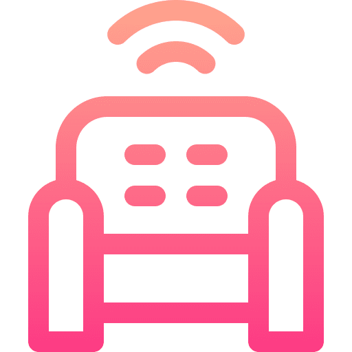 Armchair smart house comfortable technology icon Armchair smart house comfortable technology icon