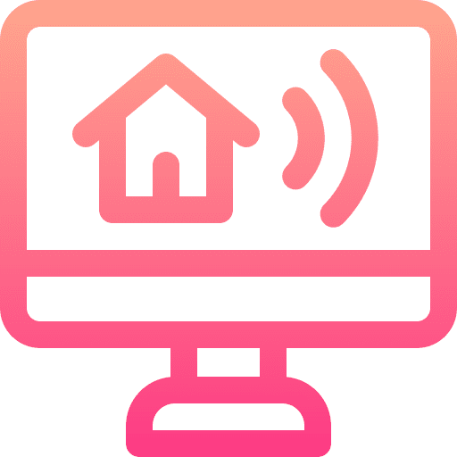 Monitor home automation screen smart home icon Monitor home automation screen smart home icon