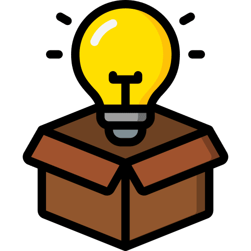 Box bulb creative lightbulb icon