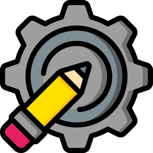 Gear management pencil options icon