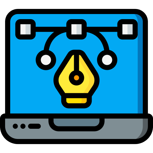 Laptop device pen design icon