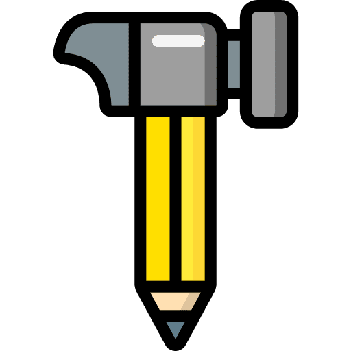 Pencil art and design design hammer icon