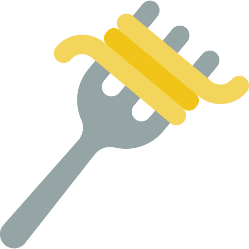 Fork italian food fork plate icon
