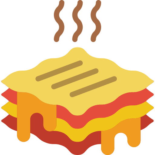 Lasagne mediterranean food pasta icon