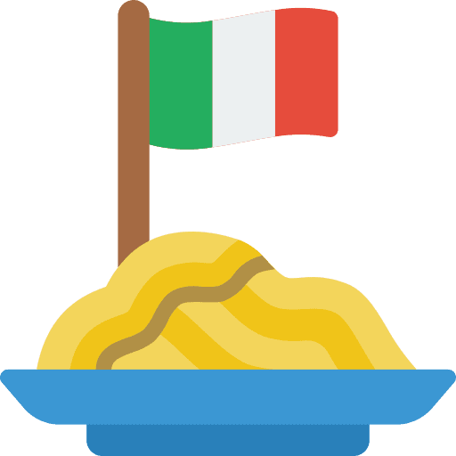 Pasta food and restaurant spaghetti cuisine icon