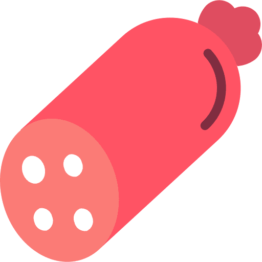 Spicy pork sausage cold meat food and restaurant food icon