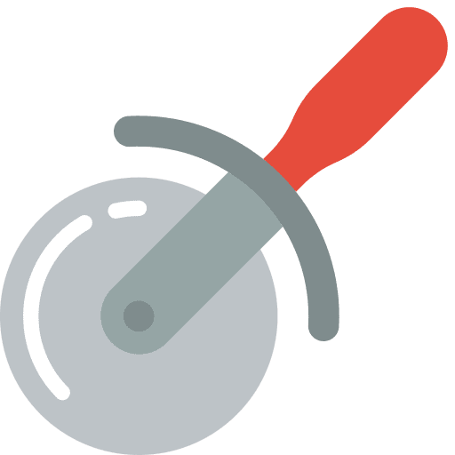 Pizza cutter food and restaurant kitchenware food icon