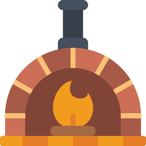 Pizza oven burning pizza oven food and restaurant icon