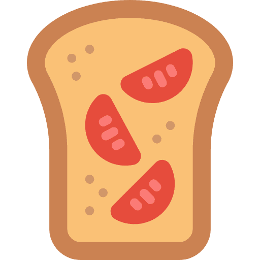 Bruschetta food and restaurant sandwich bread icon