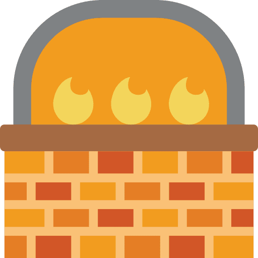 Pizza oven fire flames burning icon