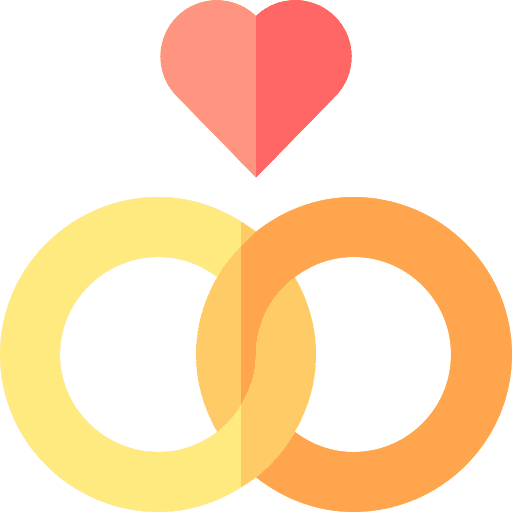 Wedding rings heart marriage wedding ring icon