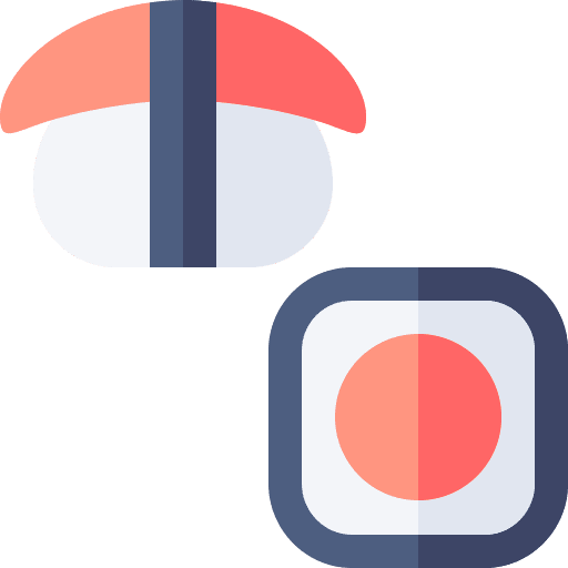 Sushi roll fish maki food and restaurant icon Sushi roll fish maki food and restaurant icon