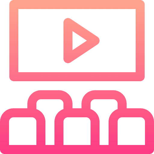 Cinema entertainment chair movie screen icon