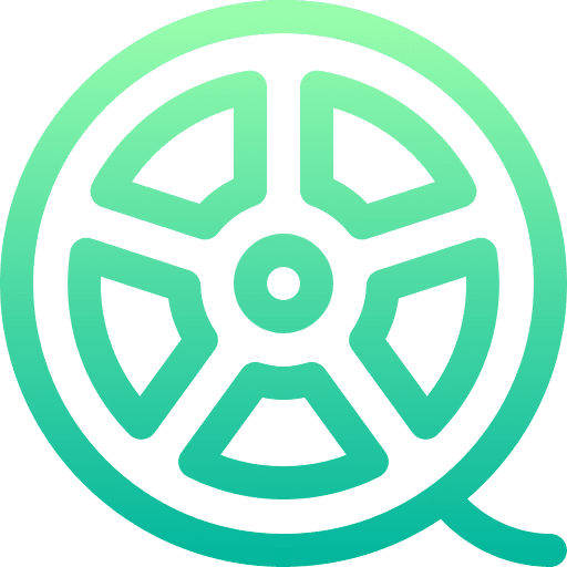Movie reel photographic film video player movie reel icon