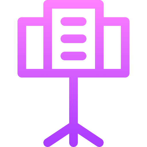 Music stand music and multimedia sheet music baton icon Music stand music and multimedia sheet music baton icon