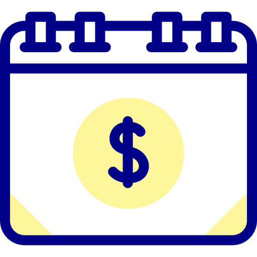 Calendar payment organization business and finance icon