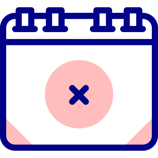 Delete cross event calendar icon