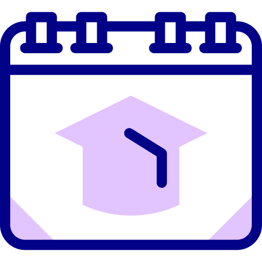 Graduation calendar cap graduation icon