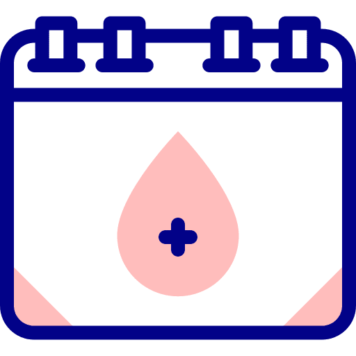 Blood donation time and date healthcare and medical blood donation icon