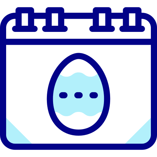 Easter egg calendar cultures time and date icon