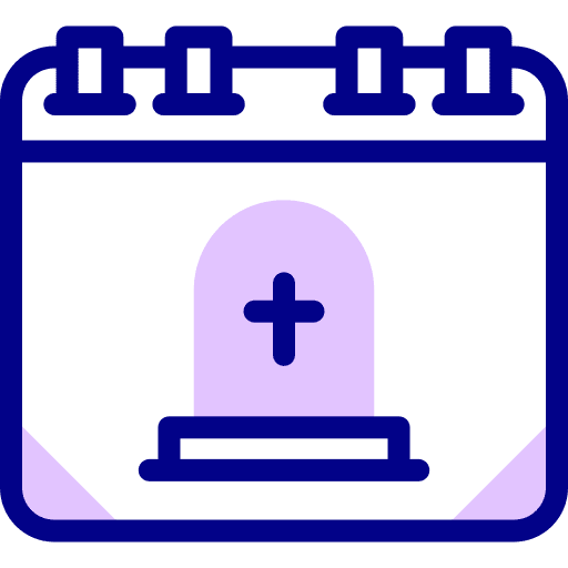 Funeral time and date grave funeral icon