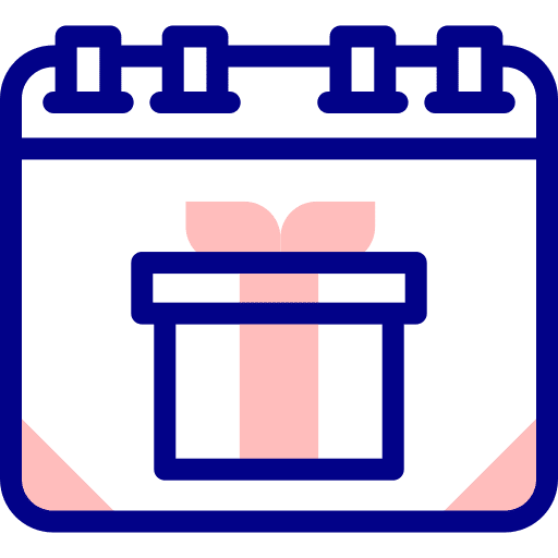 Present time and date event celebration icon