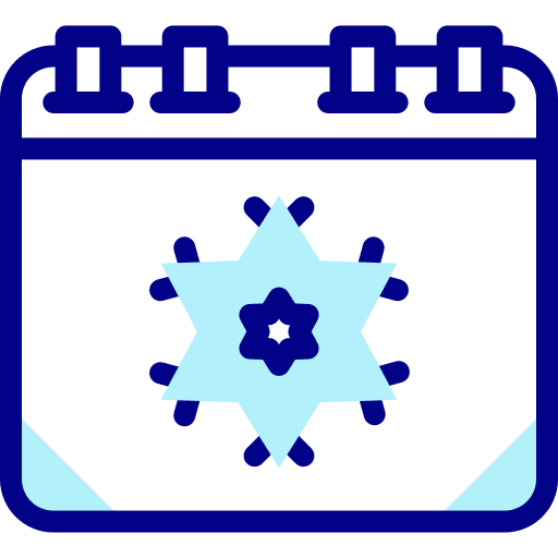 Snowflake calendar winter season time and date icon