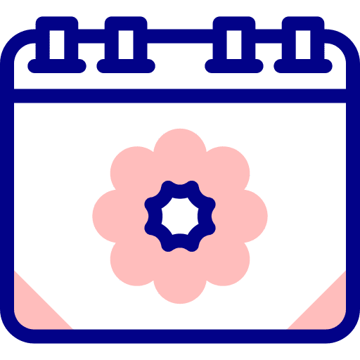 Spring flower calendar time and date icon
