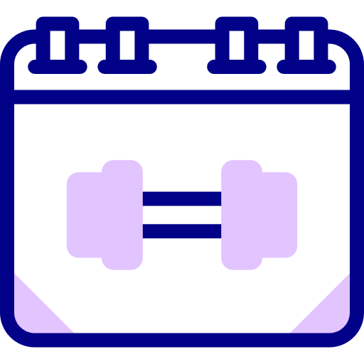 Workout workout gym time and date icon