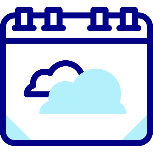 Clouds time and date forecast calendar icon
