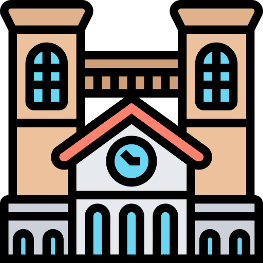 College university institute classroom icon