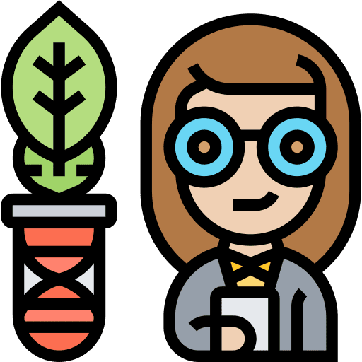 Biology science experiment woman icon Biology science experiment woman icon